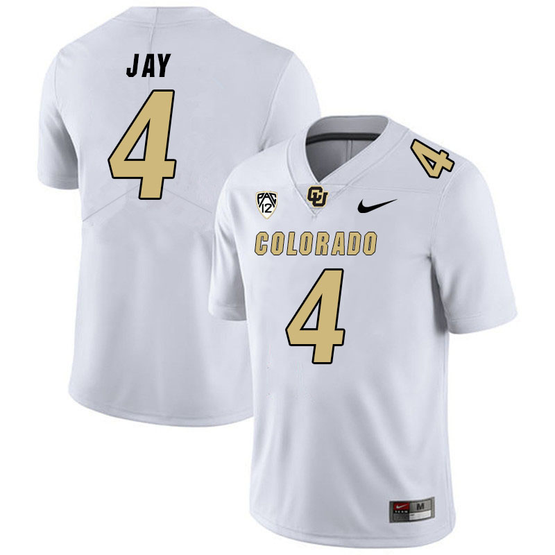 Men #4 Travis Jay Colorado Buffaloes College Football Jerseys Stitched Sale-White